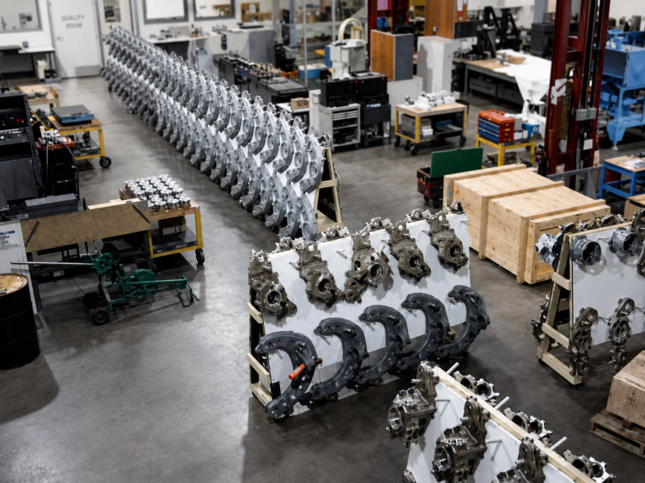 BT Aerospace production floor with completed aerospace assemblies